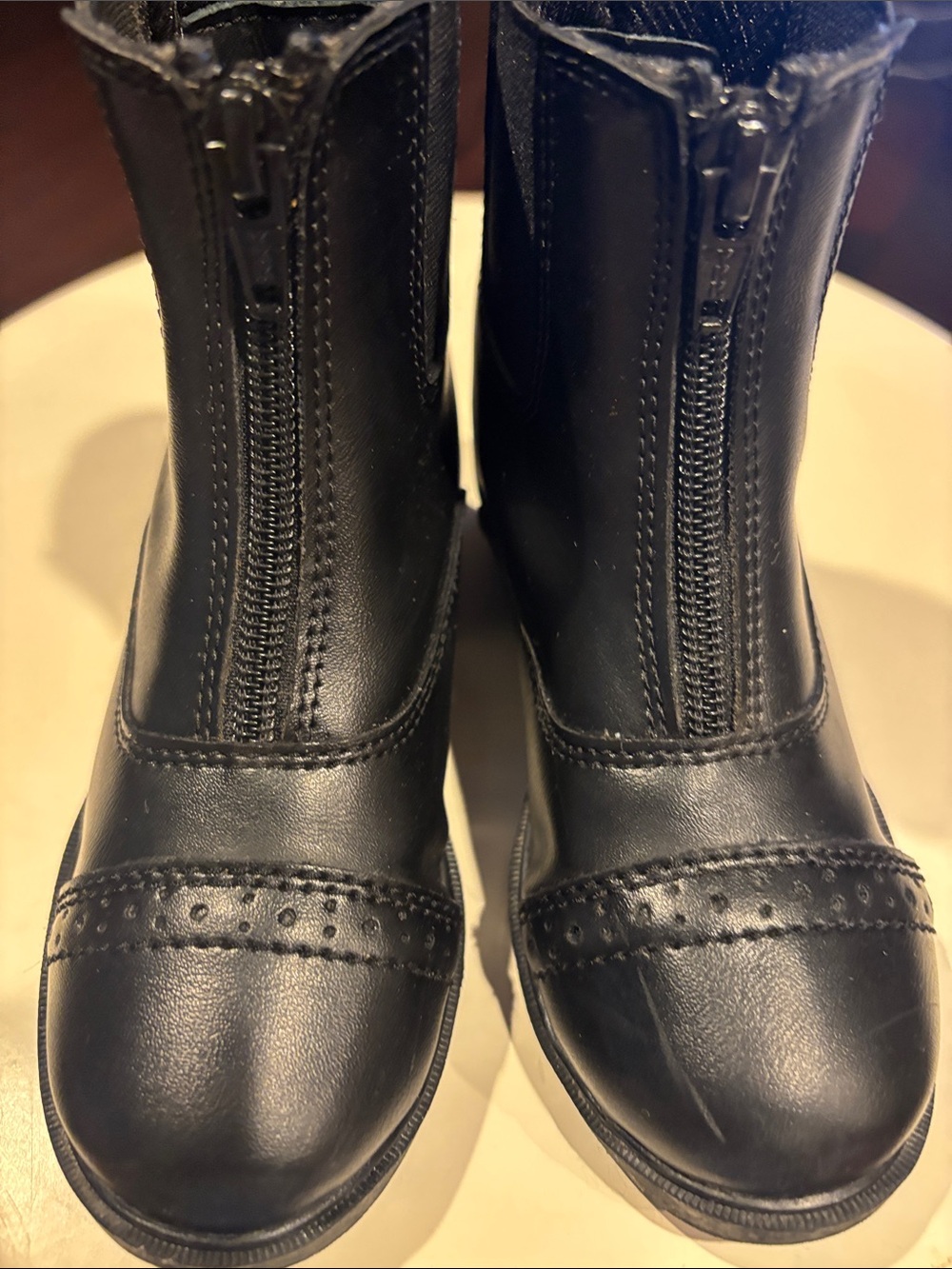 Kids Black Front-Zip Leather Chelsea Boots - Picture 6 of 16